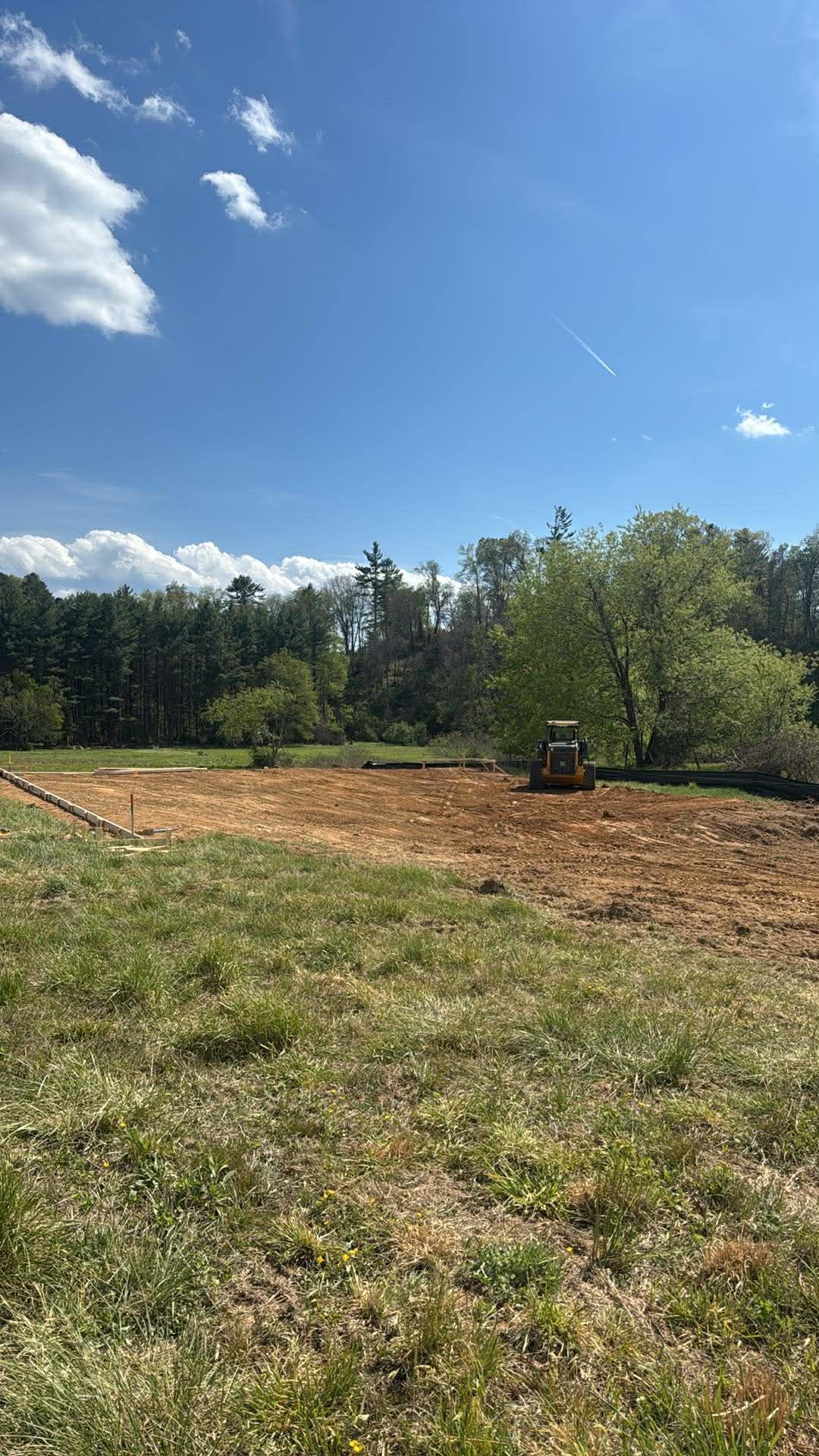 Graded lot before the steel building
